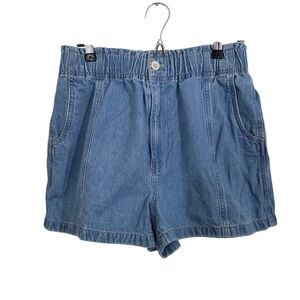 NWT Madewell Denim Pull-On Paperbag Shorts in Bunten Wash Size 27 Casual Boho